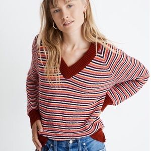Madewell Arden Cotton V-Neck Cropped Pullover Sweater Size XXS